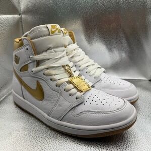 Size 9 Nike Air Jordan 1 High OG Retro White Gold Womens Shoes FD2596-107